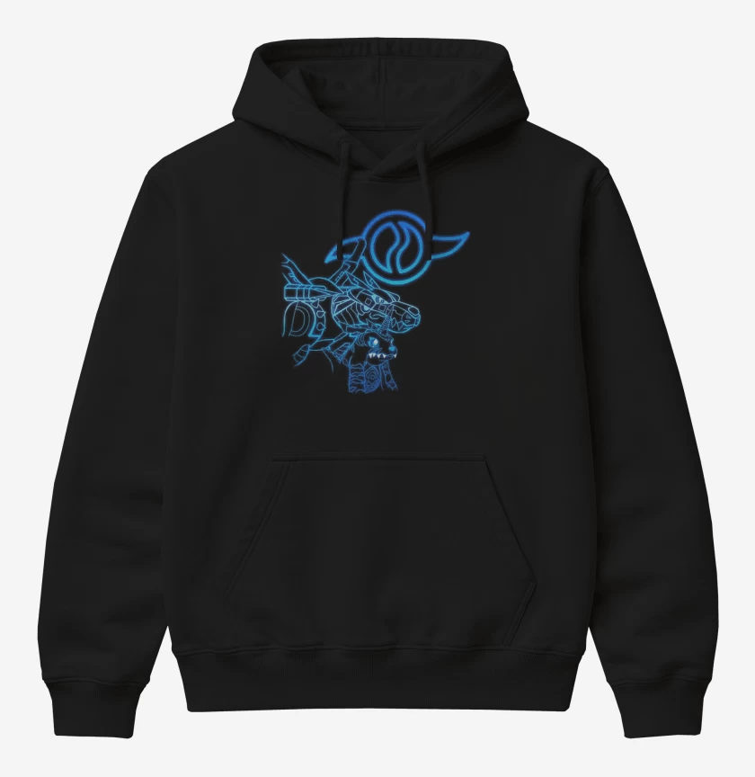 Poleron Canguro básico Negro de gabumon 2