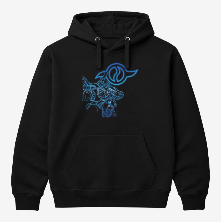 Polerón Canguro Negro de gabumon 2