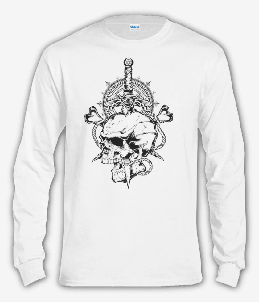 Polera manga larga Blanco de skull 7