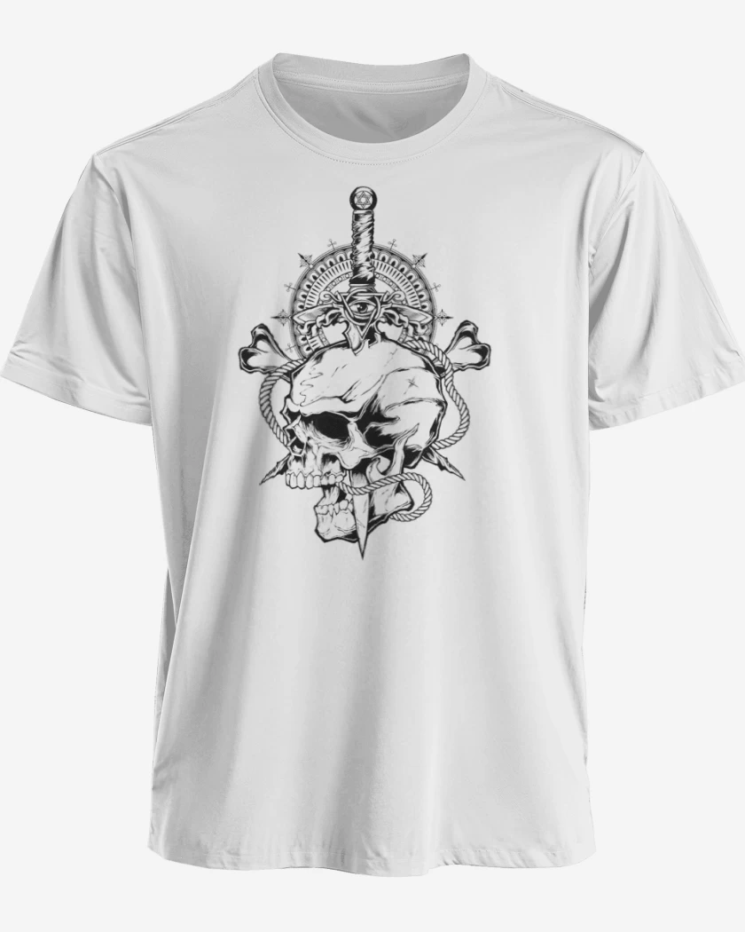 Polera premium Blanco de skull 7