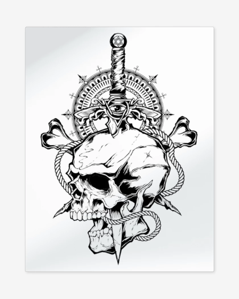 Print metalico Blanco de skull 7