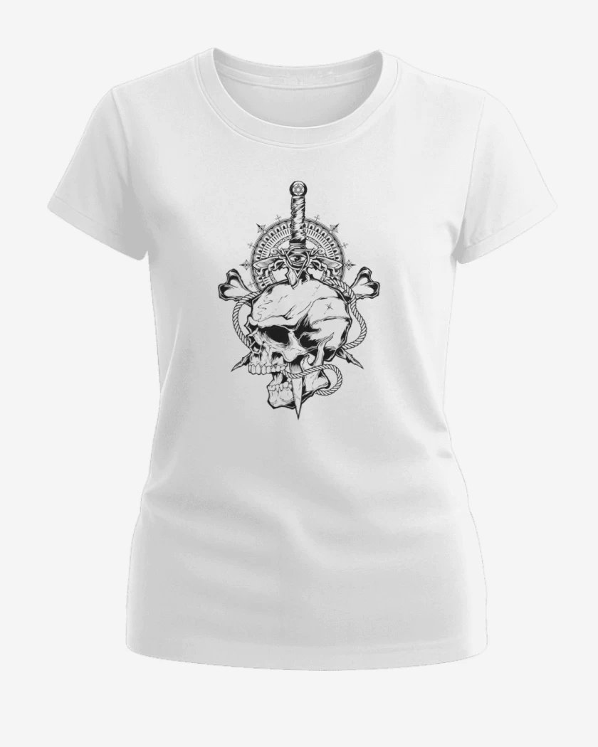 Polera de Mujer Blanco de skull 7
