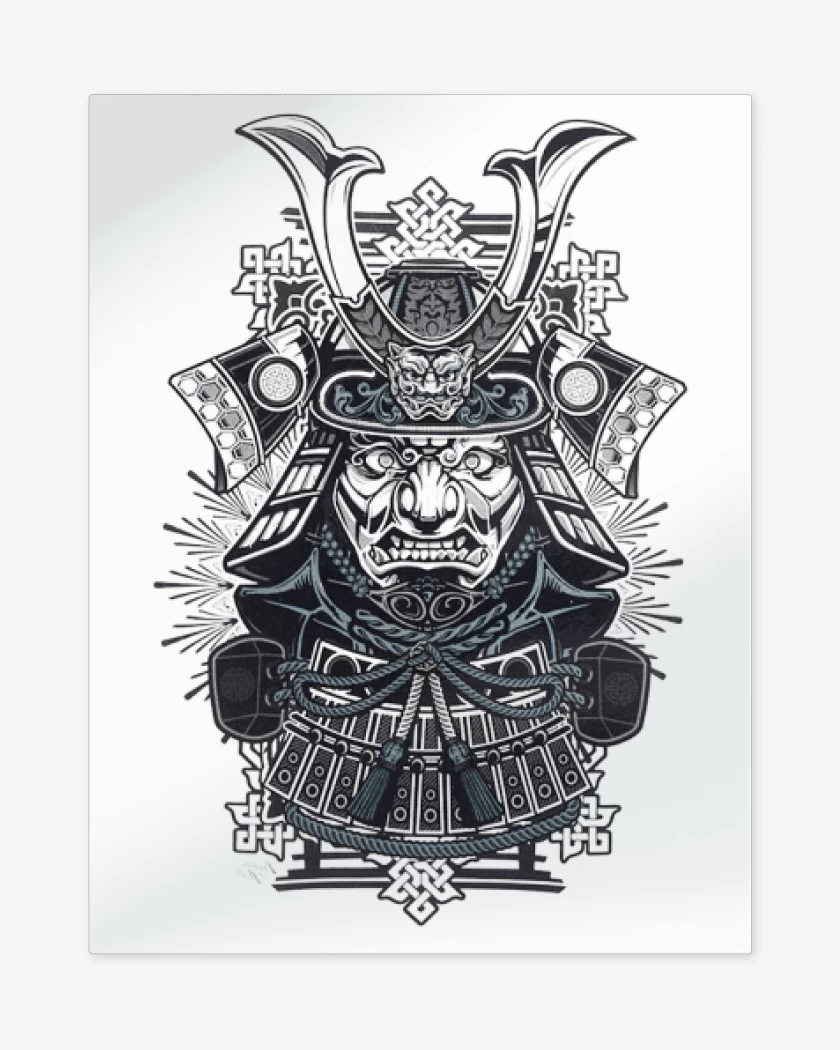 Print metalico Blanco de samurai