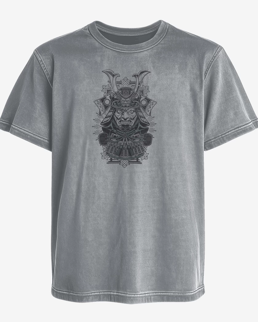Polera desgastada Gris Melange de samurai
