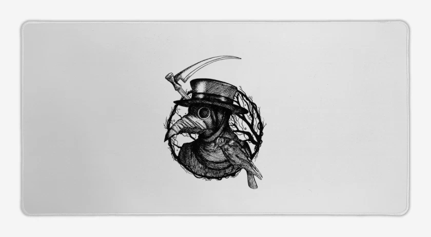 Mouse pad Gamer Blanco de medico peste