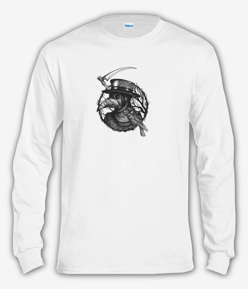 Polera manga larga Blanco de medico peste
