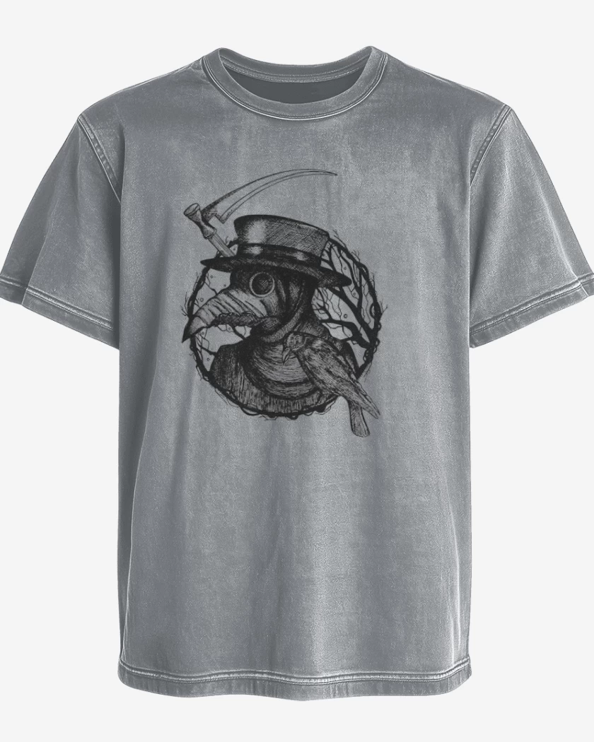 Polera desgastada Gris Melange de medico peste
