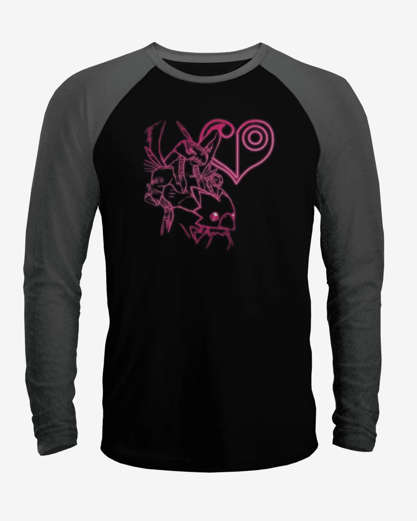 Polera Raglan Negro / Negro Heather de piyomon 2 