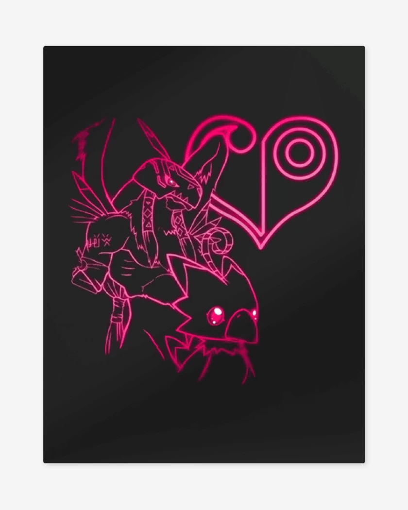Print metalico Negro de piyomon 2 