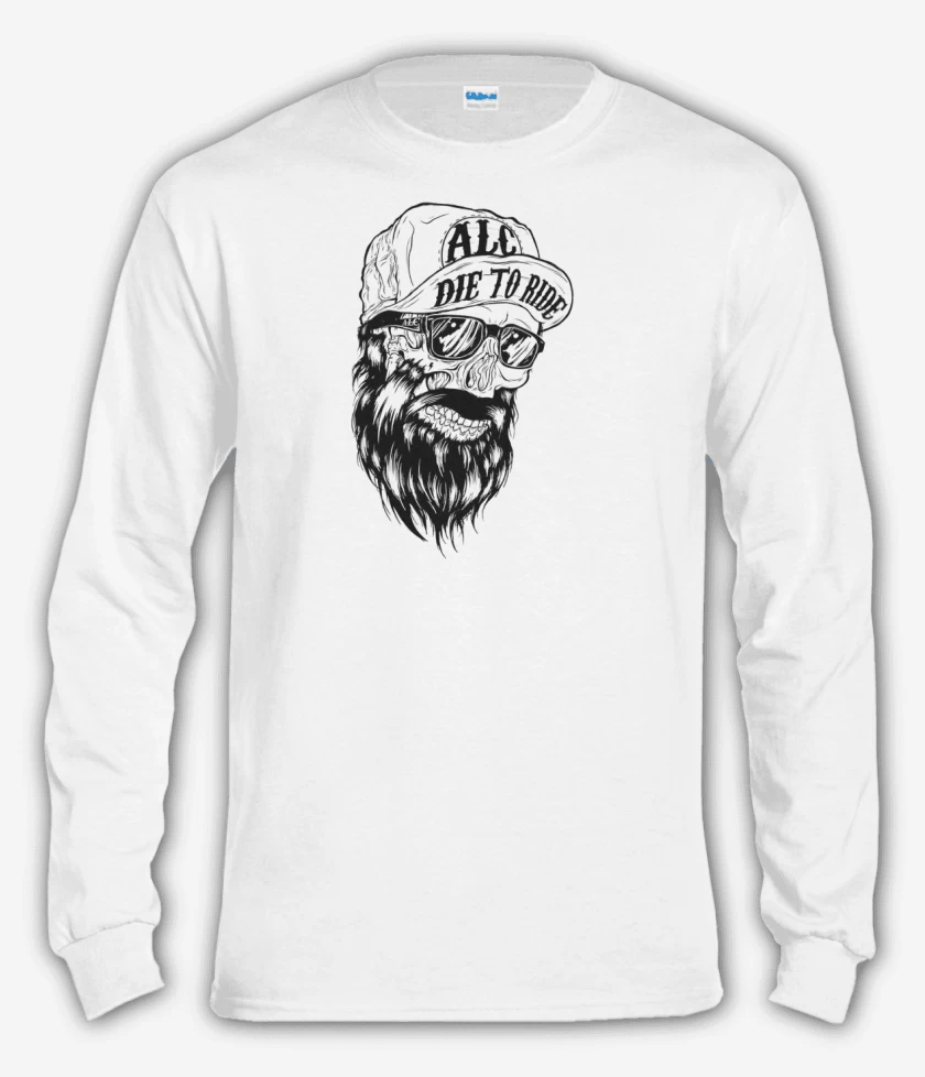 Polera manga larga Blanco de die to ride