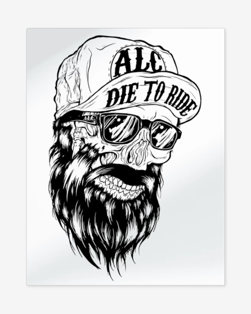 Print metalico Blanco de die to ride
