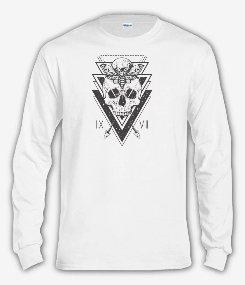 Polera manga larga Blanco de skull 5