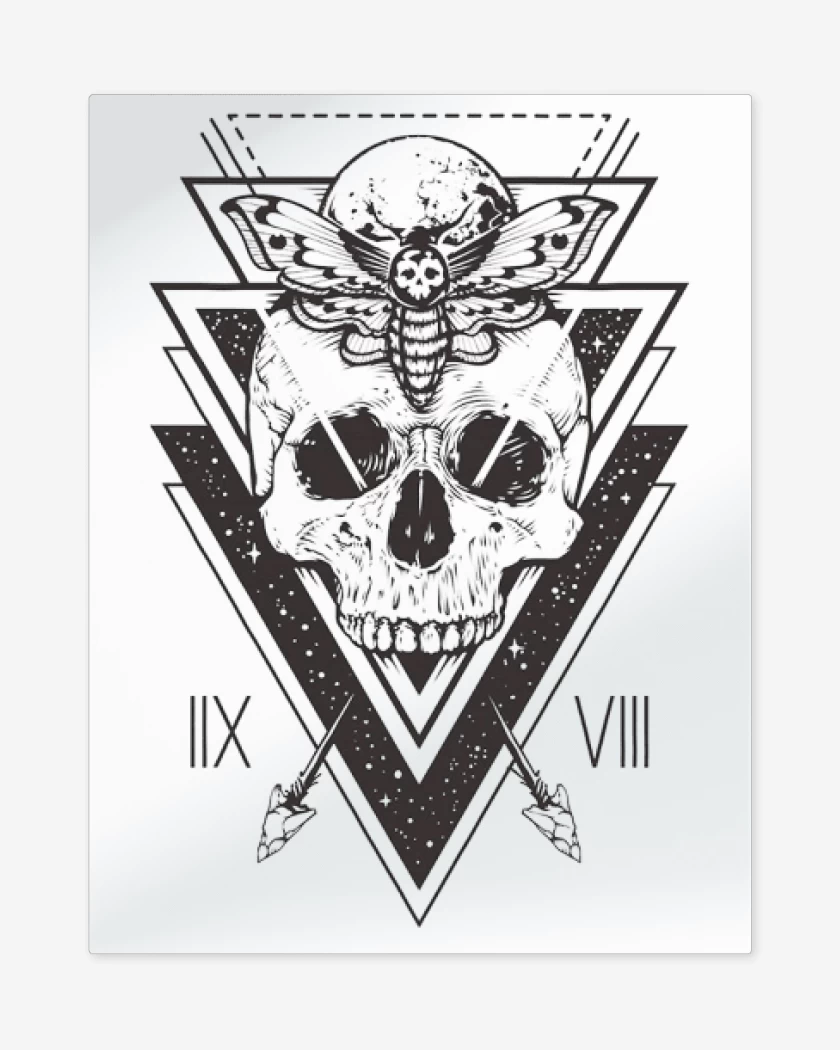 Print metalico Blanco de skull 5