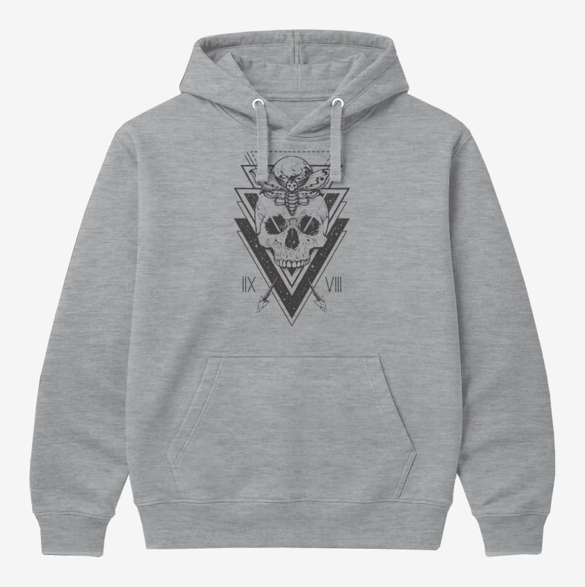 Polerón Canguro Gris Melange de skull 5