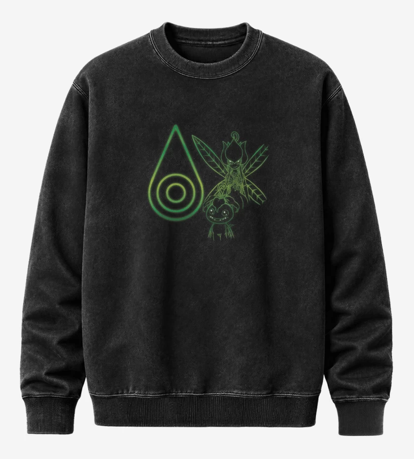 Poleron Polo Acid Wash Negro de palmon 2