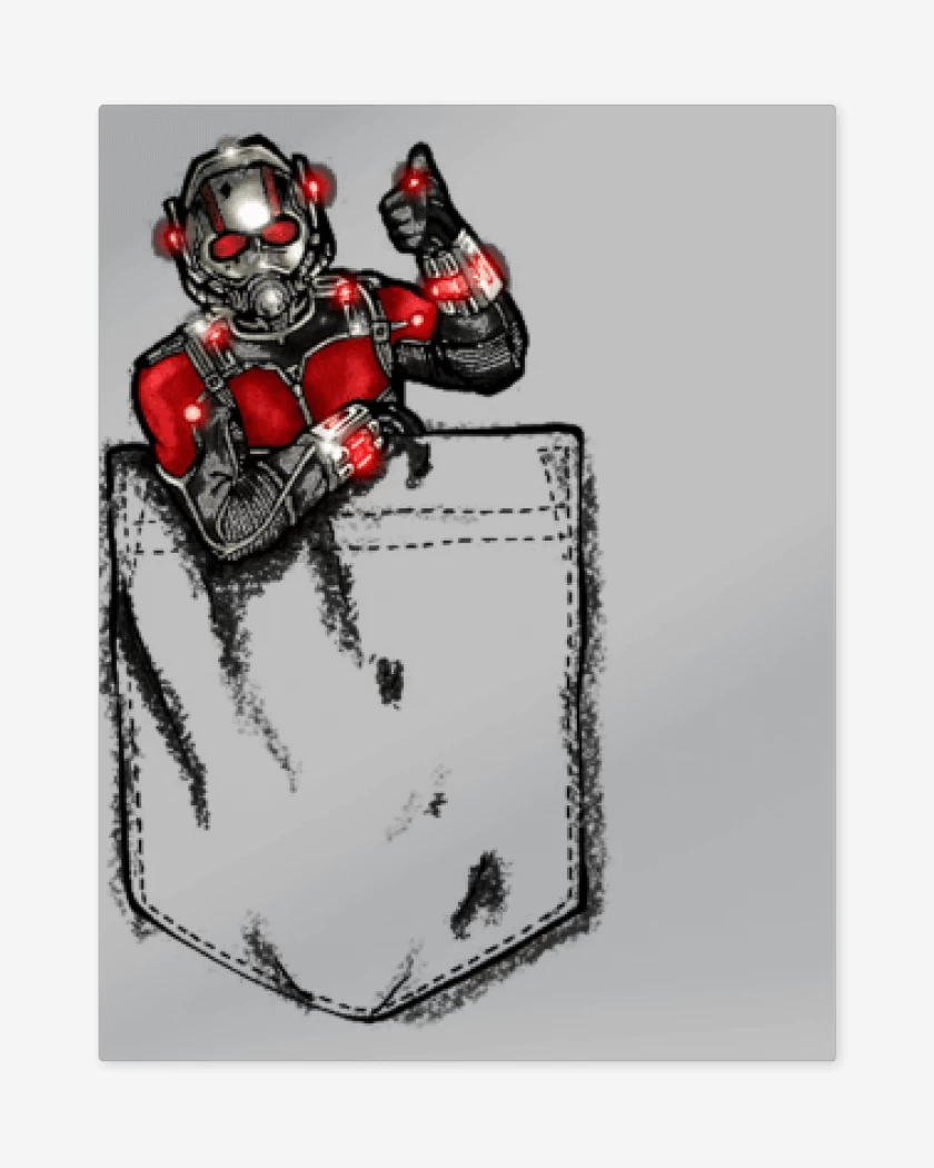 Print metalico Gris Melange de Ant man bolsillo