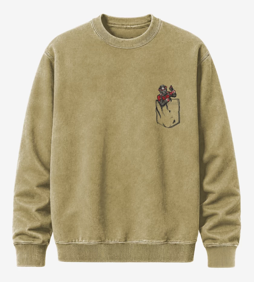 Poleron Polo Acid Wash Beige de Ant man bolsillo