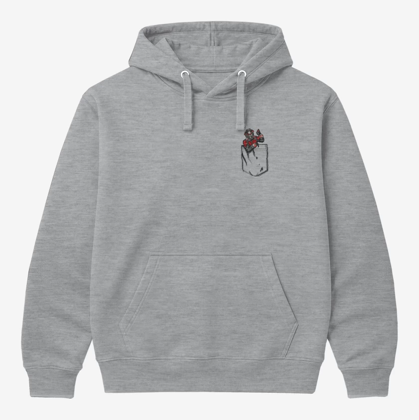 Polerón Canguro Gris Melange de Ant man bolsillo