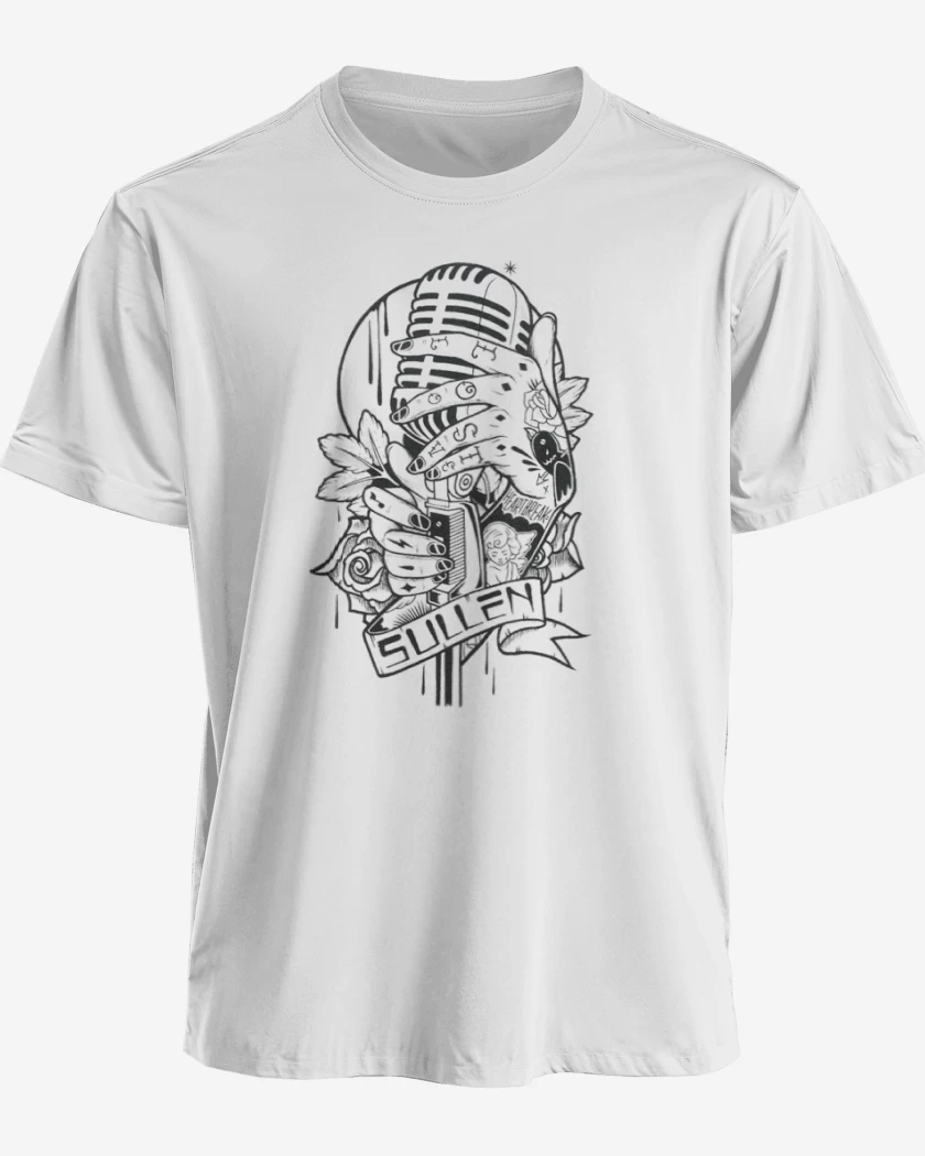 Polera Blanco de microfono