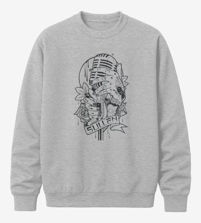 Poleron polo Gris Melange de microfono