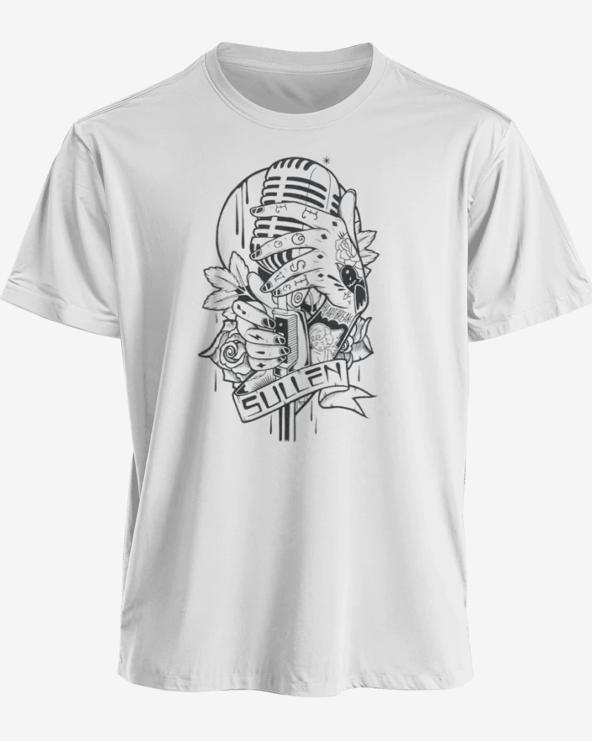 Polera premium Blanco de microfono