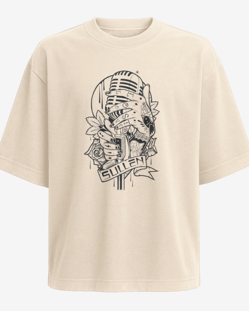 Polera Oversize Beige de microfono