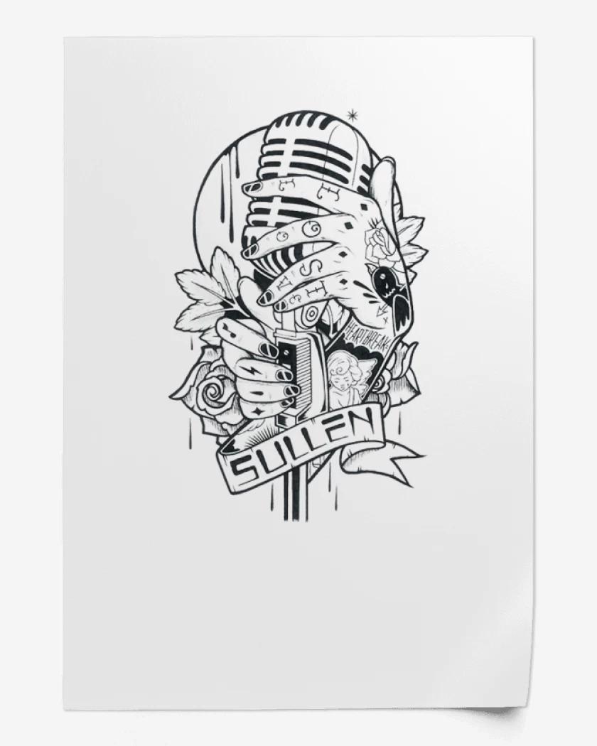 Print Blanco de microfono