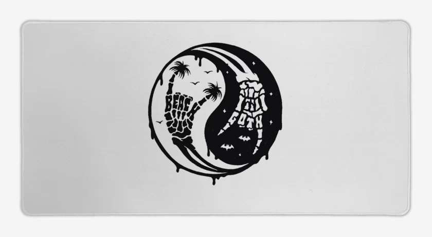 Mouse pad Gamer Blanco de ying yang