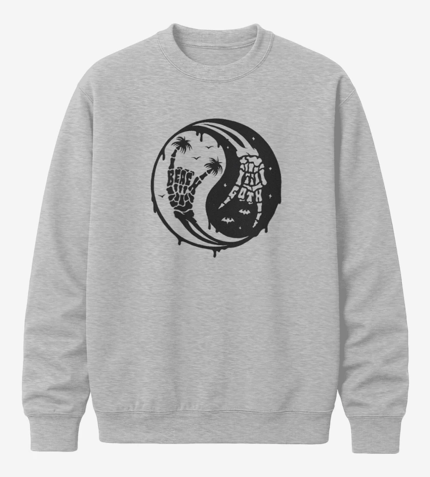 Poleron polo Gris Melange de ying yang