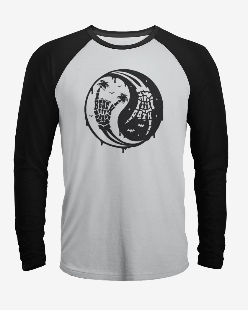 Polera Raglan Blanco / Negro de ying yang
