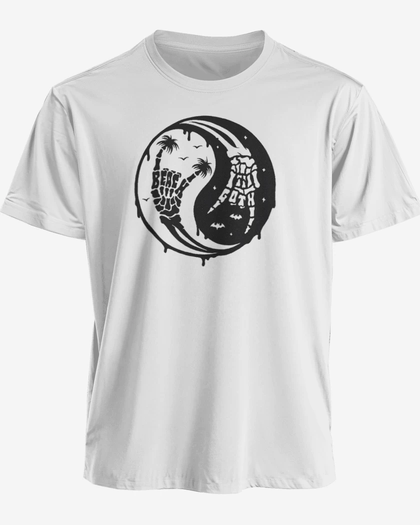 Polera premium Blanco de ying yang