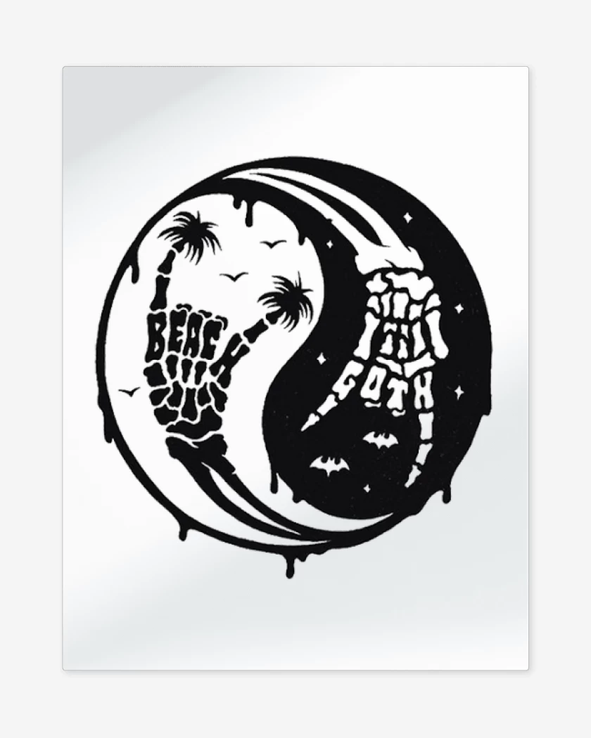 Print metalico Blanco de ying yang