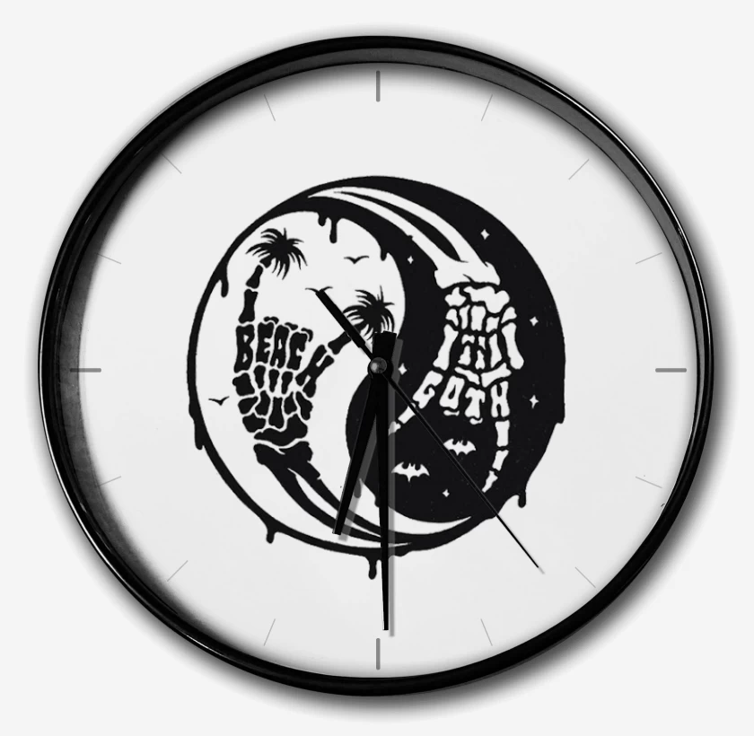 Reloj Blanco de ying yang