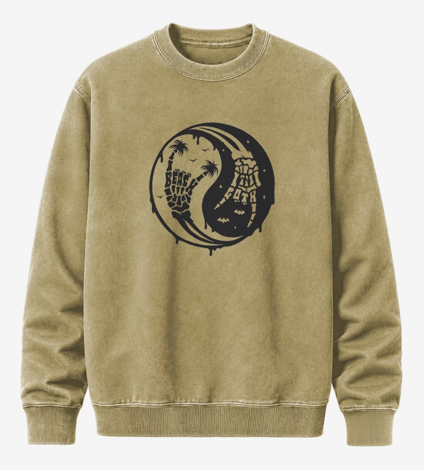 Poleron Polo Acid Wash Beige de ying yang