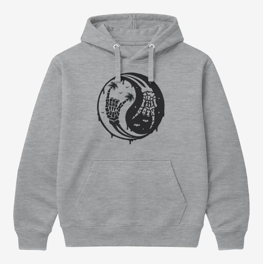 Polerón Canguro Gris Melange de ying yang