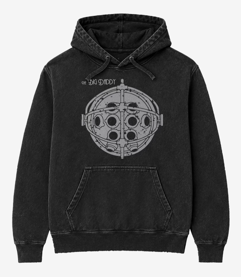 Poleron Canguro Acid Wash Negro de Big Daddy
