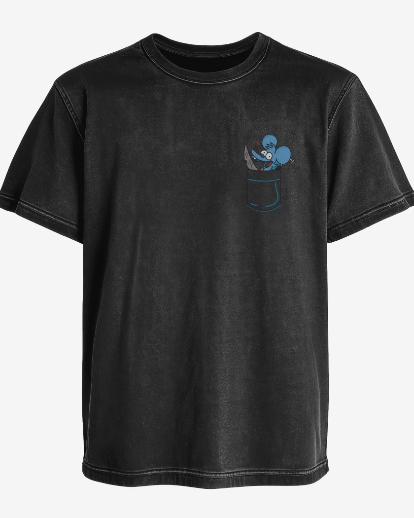Polera desgastada Negro de itchy