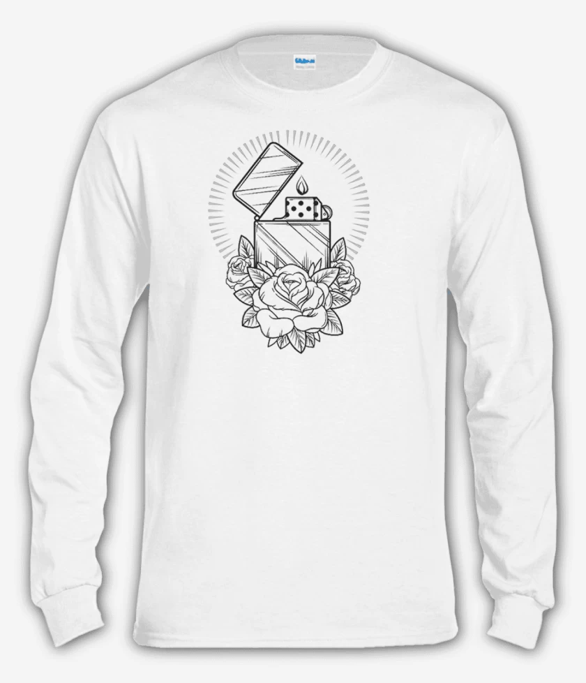 Polera manga larga Blanco de encendedor