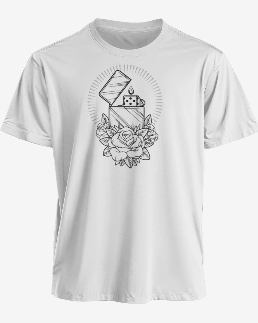 Polera premium Blanco de encendedor
