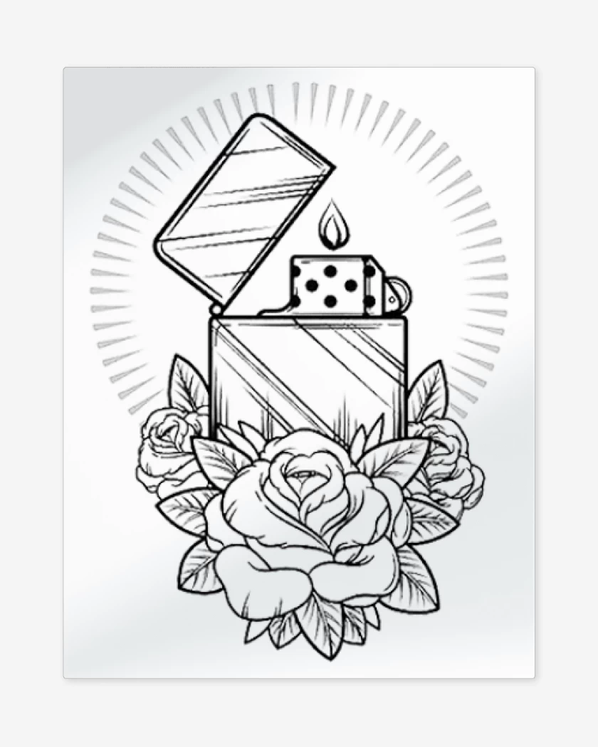Print metalico Blanco de encendedor