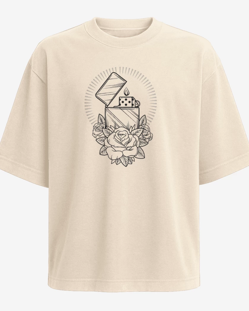 Polera Oversize Beige de encendedor