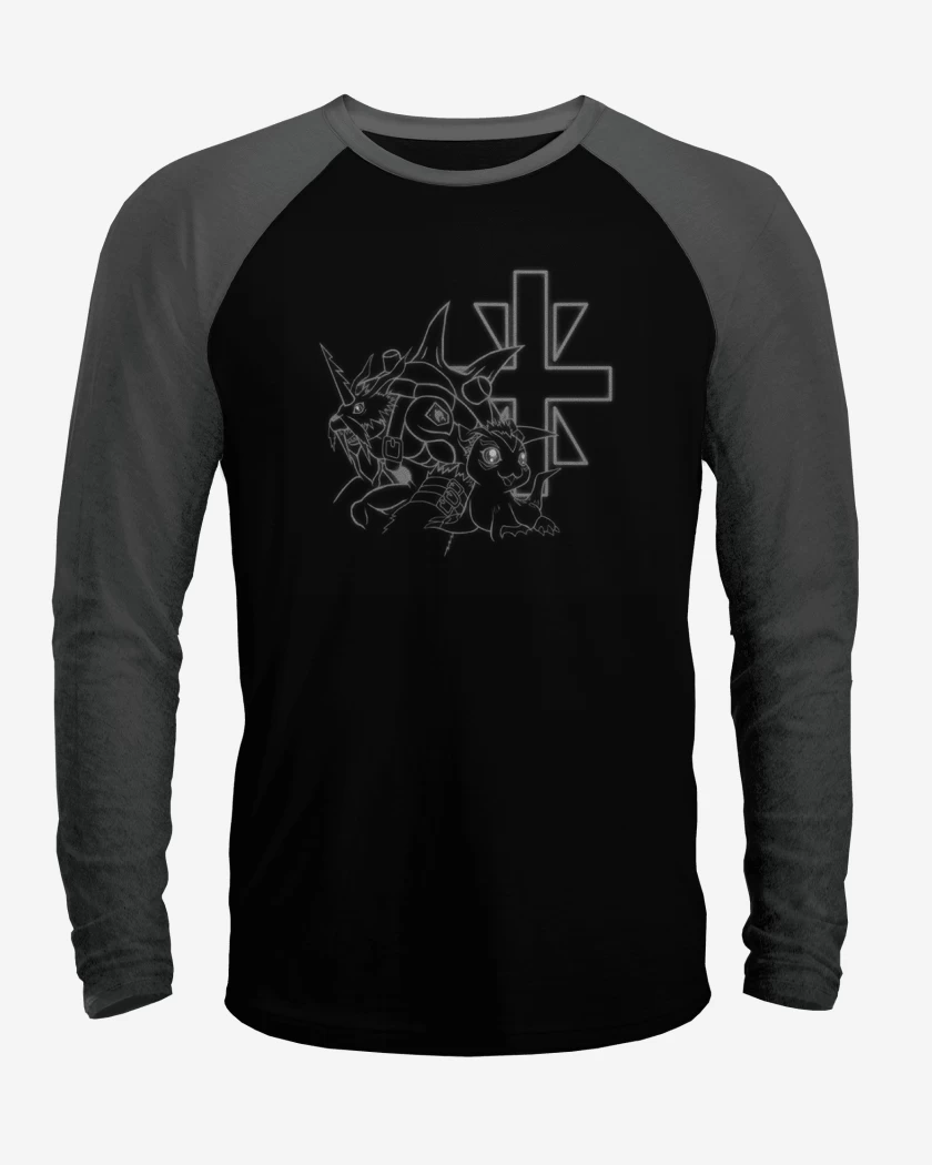 Polera Raglan Negro / Negro Heather de gomamon 2