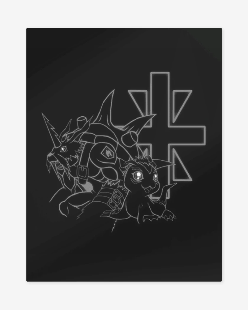 Print metalico Negro de gomamon 2