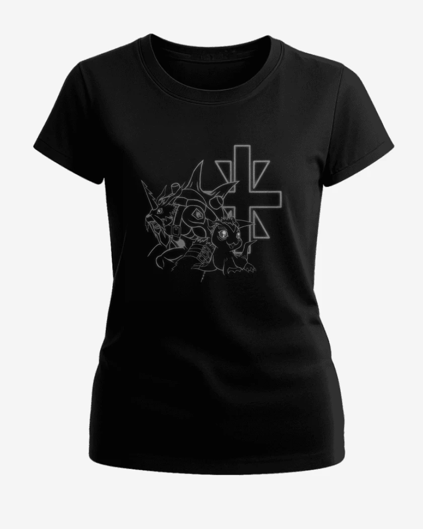 Polera de Mujer Negro de gomamon 2