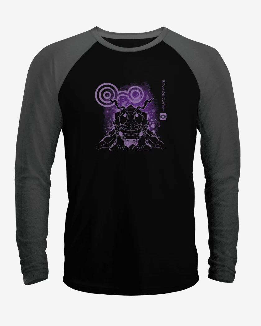 Polera Raglan Negro / Negro Heather de tentomon