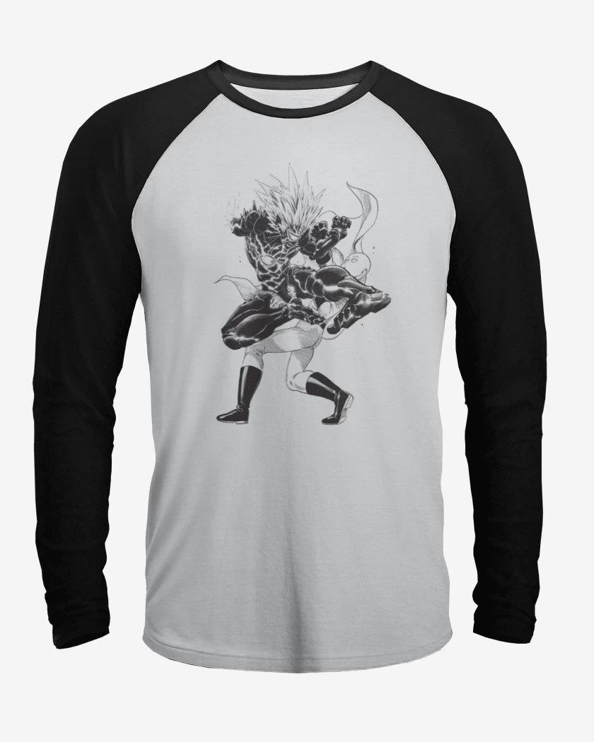 Polera Raglan Blanco / Negro de saitama 3