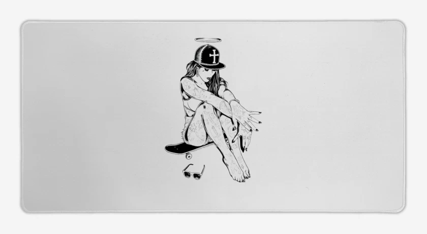 Mouse pad Gamer Blanco de skater