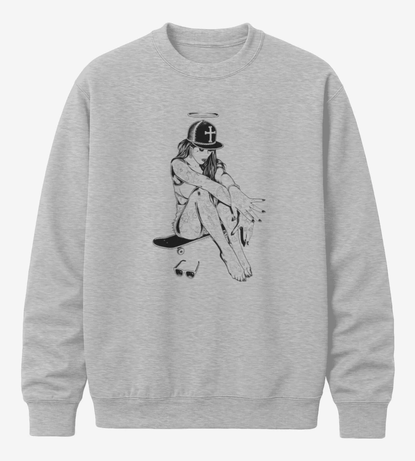 Poleron polo Gris Melange de skater