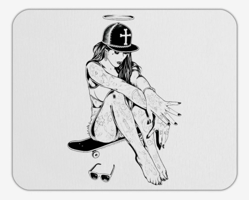 Mousepad Blanco de skater