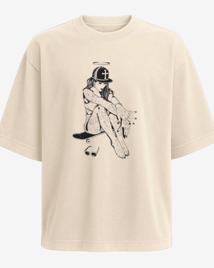 Polera Oversize Beige de skater